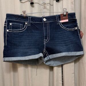 Knox Rose Dark Blue Jean Shorts